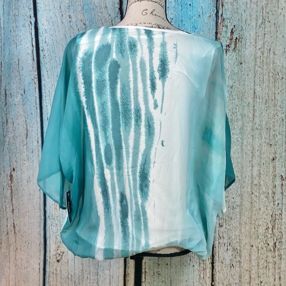 ALFANI NWT Linear Dye Smocked Tie Dye Top - Picture 11 of 12